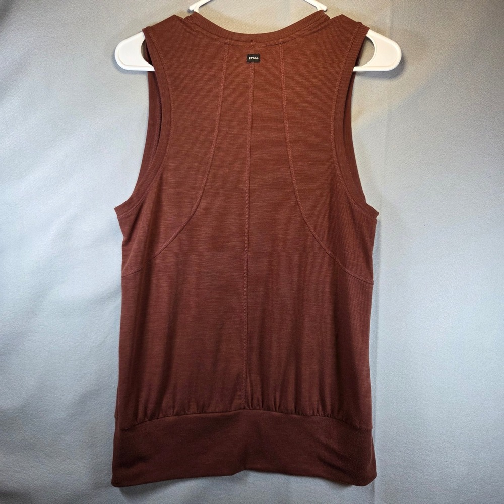 Prana Sol Protect Tank Top Brown Sleeveless Banded Hem Medium Activewear - Picture 3 of 4